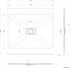 Technical drawing of a shower tray with dimensions. Produktbild-Vorschau
