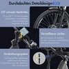 Collage of close-up images and text descriptions highlighting specific features of an e-bike. Produktbild-Vorschau