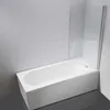 A white bathtub with a clear glass shower screen attached. Produktbild-Vorschau