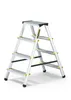 A silver step ladder with yellow accents against a white background. Anteprima dell’immagine prodotto