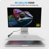 A laptop connected to a monitor via a USB-C hub, showcasing a high-resolution display. Produktbild-Vorschau