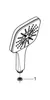A line drawing of a shower head and a washer. Produktbild-Vorschau