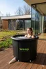 Eisbad Tonne WEEP 390L 85x80 cm, aufblasbare Kältebadewanne Produktbild-Vorschau 10