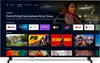 A television screen displaying a smart TV interface with various apps and movie posters. Produktbild-Vorschau