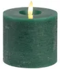 Bougie LED en cire véritable vacillante, 10x9 cm, vert Voir les images du produit 1