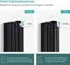 Diagrams illustrating the 4mm lift mechanism of a shower door, showing it closing and opening. Produktbild-Vorschau