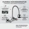 Küchenarmatur 360° Drehbar Wandmontage – Edelstahl Produktbild-Vorschau 7