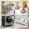 Collage of four images showing anti-vibration pads under furniture and appliances. Podgląd zdjęcia produktu