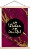 MuchoWow® Textilposter Zitat - Frau - Gold - Bordeaux 40x60 Produktbild-Vorschau 1