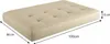A cream-colored tufted cushion with dimensions indicated. Produktbild-Vorschau