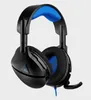 A pair of black and blue gaming headphones with a microphone. Produktbild-Vorschau