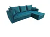 A teal sectional sofa with cushions and a chaise lounge is shown against a white background. Náhľad obrázku produktu