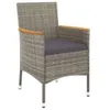 9-tlg. Garten-Essgruppe mit Kissen Grau Poly Rattan Produktbild-Vorschau 4