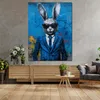 Hase im Anzug Pop Art Leinwandbild Wandbild Kunstdruck XL Produktbild-Vorschau 2