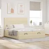 vidaXL Ottoman-Bett mit Matratzen & LEDs Creme 180x200 cm Produktbild-Vorschau 4