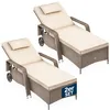 Casaria® Sonnenliege 2er Set mit Rollen 7cm Auflage Extra Produktbild-Vorschau 1