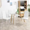 HOMCOM Eetkamerstoel, set van 4, keukenstoel, beklede Productafbeelding-voorbeeld 2