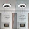 A split image showing a ceiling fan with light in two different modes: cooling in summer and heating in winter. Náhled obrázku produktu
