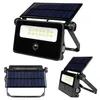 Multiple views of a black solar-powered floodlight with a PIR sensor. Produktbild-Vorschau