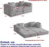 Diagrams showing the dimensions of a sofa. Produktbild-Vorschau