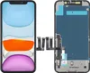 A disassembled iPhone 11 screen assembly is shown next to a complete iPhone 11 screen. Náhľad obrázku produktu