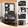 MODFU Toaletní stolek s LED osvětlením, zrcadlem, zásuvkou Náhled obrázku produktu 5