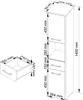 Technical drawing of a tall cabinet and a drawer with dimensions. Produktbild-Vorschau