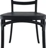 A close-up front view of a black chair. Produktbild-Vorschau