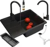 Granitan | Granitový dřez PAROS - 580x440 mm - černý - Náhled obrázku produktu 1