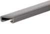 A close-up, angled view of a dark gray plastic handrail profile against a white background. Produktbild-Vorschau