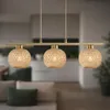 Luxolar LED závěsné svítidlo 3 žárovky E27 ratan Boho Náhled obrázku produktu 7