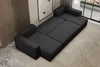 Wohnlandschaft U-Form Schwarz COMO Cord mit Bett Sofa Produktbild-Vorschau 11