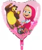 Pallone in foil Masha e Orso, cuore - 46 cm Grabo Anteprima dell’immagine prodotto 3