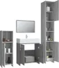 vidaXL 4-tlg. Badmöbel-Set Grau Sonoma Holzwerkstoff Produktbild-Vorschau 3