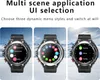 Three smartwatch screens displayed against a snowy mountain background. Náhled obrázku produktu
