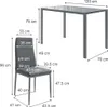 Jídelní stůl sestava Vicco Grand Šedá 120 x 75 cm Sada 4 Náhled obrázku produktu 3