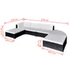 vidaXL Set di 6 pezzi da giardino con cuscini in polirattan Anteprima dell’immagine prodotto 7
