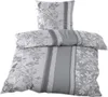 A folded duvet cover and pillowcase set with a floral pattern. Produktbild-Vorschau