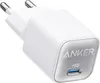 A white Anker USB-C charger with silver accents and a USB-C port. Anteprima dell’immagine prodotto