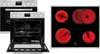 A collage of kitchen appliances: two ovens and a stovetop. Produktbild-Vorschau
