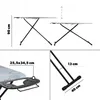 A collage of images showing an ironing board and its dimensions. Produktbild-Vorschau