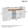 Merax Sideboard 140×40×70 cm mit Glasböden und App Produktbild-Vorschau 7
