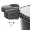 Close-up of a black pot handle and lid mechanism. Podgląd zdjęcia produktu