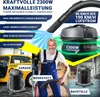 A collage of images showcasing a powerful industrial vacuum cleaner with various features and applications. Produktbild-Vorschau