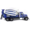 A blue and white concrete mixer truck is shown from the side against a white background. Podgląd zdjęcia produktu
