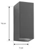 Lucande Wandleuchte Xava, up/down, anthrazit, 2-flg., GU10 Produktbild-Vorschau 4