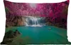 MuchoWow® Outdoor Kissen - Wasserfall - Baum - Rosa - Natur Produktbild-Vorschau 1