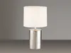 LED Tischlampe mit Keramikfuß Silber Antik & Lampenschirm Produktbild-Vorschau 3