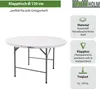 Klapptisch rund Ø 120 cm Höhe 74 cm Kunststoff / Stahl Produktbild-Vorschau 3