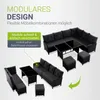 Juskys Polyrattan Lounge Manacor - Sofa, Tisch, Hocker & Produktbild-Vorschau 6